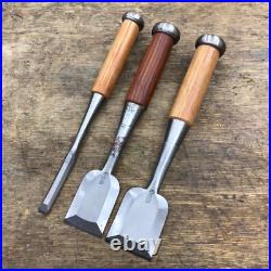Kanayama Tetsuo Oire Nomi Japanese Bench Chisels Set of 3 Polished Finish Used