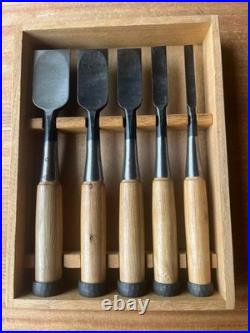 Kanetake Takahashi Kazuki Oire Nomi Japanese Bench Chisels Set of 5 Unused