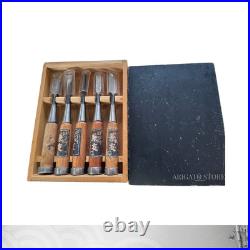 Kanetomo Japanese Chisel Set 5pcs Oire Nomi Woodworking Tools Made in Japan Kanetomo Japanese Chisel Set 5pcs Oire Nomi Woodworking Tools Made in Japan