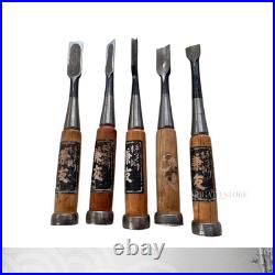 Kanetomo Japanese Chisel Set 5pcs Oire Nomi Woodworking Tools Made in Japan Kanetomo Japanese Chisel Set 5pcs Oire Nomi Woodworking Tools Made in Japan