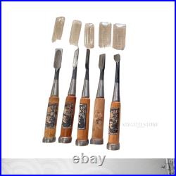 Kanetomo Japanese Chisel Set 5pcs Oire Nomi Woodworking Tools Made in Japan Kanetomo Japanese Chisel Set 5pcs Oire Nomi Woodworking Tools Made in Japan
