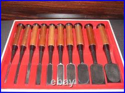 Keiju Japanese Bench Chisels Oire Nomi Set of 10 White Steel #1 Nagaoke