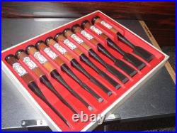 Keiju Japanese Bench Chisels Oire Nomi Set of 10 White Steel #1 Nagaoke