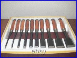 Keiju Nagaoke Keizaburo Oire Nomi Japanese Bench Chisels Set of 10 With Box Unused