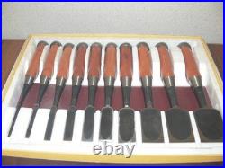 Keiju Nagaoke Keizaburo Oire Nomi Japanese Bench Chisels Set of 10 With Box Unused