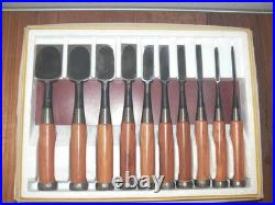 Keiju Nagaoke Keizaburo Oire Nomi Japanese Bench Chisels Set of 10 With Box Unused