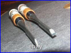 Keiju Oire Nomi Japanese Bench Chisels 3mm, 6mm Set of 2 White Steel #1 Unused