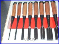 Keiju Oire Nomi Japanese Bench Chisels Set of 10 Multi Hollows Ura Black Finish