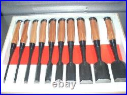 Keiju Oire Nomi Japanese Bench Chisels Set of 10 Multi Hollows Ura Black Finish