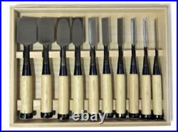 Keiju Oire Nomi Japanese Bench Chisels White oak White Steel #2 Set of 10 New