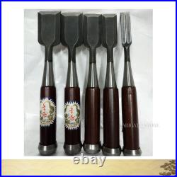 Keiju Toku-Jo Mitsu-Ura Oire Nomi Set 12-24-30-36-36 mm Japanese Chisel Boxed