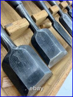 Kikuhiramaru Japanese Oire Nomi Chisel Set 10pcs Carpenter Tools Vintage