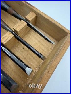Kikuhiramaru Japanese Oire Nomi Chisel Set 10pcs Carpenter Tools Vintage