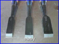 Kikuhiromaru Japanese Bench Chisels Oire Nomi Kadouchi Set of 3 Unused