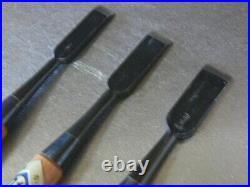 Kikuhiromaru Japanese Bench Chisels Oire Nomi Kadouchi Set of 3 Unused