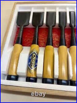 Kikuhiromaru Nagaoke Oire Nomi Set of 10 Japanese Bench Chisel With Box Unused