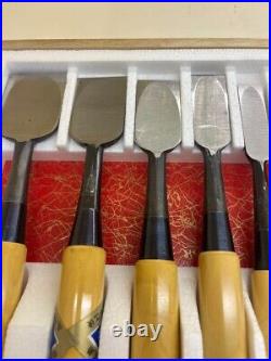 Kikuhiromaru Nagaoke Oire Nomi Set of 10 Japanese Bench Chisel With Box Unused