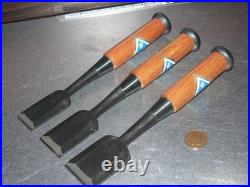 Kikuhiromaru Oire Nomi Japanese Bench Chisel 30mm, 36mm, 42mm Set of 3 Unused
