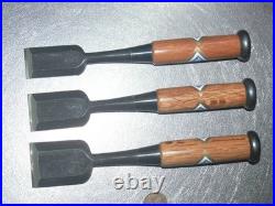 Kikuhiromaru Oire Nomi Japanese Bench Chisel 30mm, 36mm, 42mm Set of 3 Unused