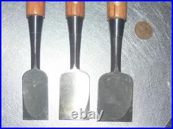 Kikuhiromaru Oire Nomi Japanese Bench Chisel 30mm, 36mm, 42mm Set of 3 Unused
