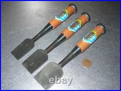 Kikuhiromaru Oire Nomi Japanese Bench Chisel 30mm, 36mm, 42mm Set of 3 Unused