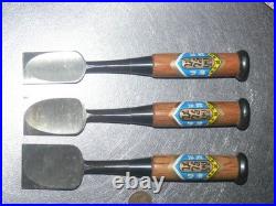 Kikuhiromaru Oire Nomi Japanese Bench Chisel 30mm, 36mm, 42mm Set of 3 Unused