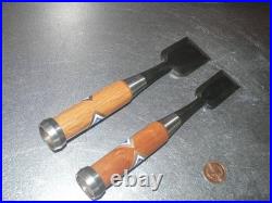 Kikuhiromaru Oire Nomi Japanese Bench Chisel Mentori 30mm, 42mm Set of 2 Unused