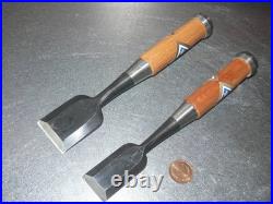 Kikuhiromaru Oire Nomi Japanese Bench Chisel Mentori 30mm, 42mm Set of 2 Unused