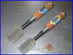 Kikuhiromaru Oire Nomi Japanese Bench Chisel Mentori 30mm, 42mm Set of 2 Unused