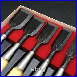 Kitsune Oire Nomi Japanese Bench Chisels Gummi wood Set of 10 With Box Used JP