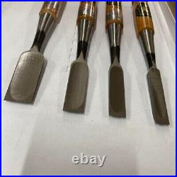 Kitsune Oire Nomi Japanese Bench Chisels Red oak Set of 4 Used