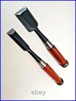 Kiyohisa Japanese Bench Chisel Oire Nomi 18mm 42mm Set of 2 Used Kiyohisa Japanese Bench Chisel Oire Nomi 18mm 42mm Set of 2 Used