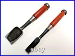 Kiyohisa Japanese Bench Chisel Oire Nomi 18mm 42mm Set of 2 Used Kiyohisa Japanese Bench Chisel Oire Nomi 18mm 42mm Set of 2 Used