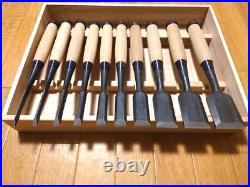 Kiyohisa Oire Nomi Japanese Bench Chisel Set of 10 White Steel#1 Watanabe Kiyoei