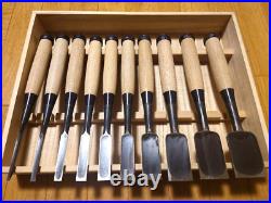 Kiyohisa Oire Nomi Japanese Bench Chisel Set of 10 White Steel#1 Watanabe Kiyoei