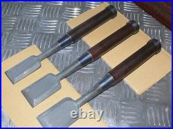 Kiyohisa Oire Nomi Japanese Bench Chisel White Steel #1 Rosewood Used Set of 3