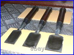 Kiyohisa Oire Nomi Japanese Bench Chisel White Steel #1 Rosewood Used Set of 3