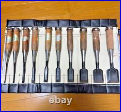 Kiyohisa Oire Nomi Japanese Bench Chisel With Case Set of 10 Used