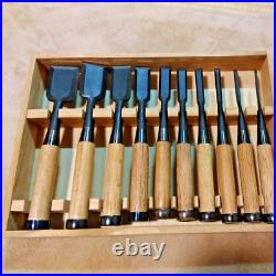 Kiyohisa Watanabe Kiyoe Set of 10 Oire Nomi Japanese Bench Chisel With Box Used