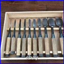 Kiyohisa Watanabe Kiyoei Japanese Bench Chisels Oire Nomi Set of 10 Used