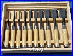 Kiyohisa Watanabe kiyoe Japanese Bench Chisels Oire Nomi Set of 10 Unused