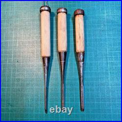 Kiyotada Oire Nomi Japanese Bench Chisels 3mm 4.5mm 6mm Set of 3 Used