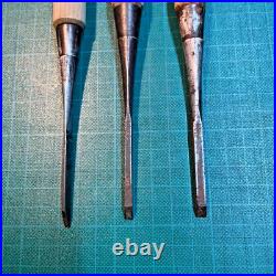 Kiyotada Oire Nomi Japanese Bench Chisels 3mm 4.5mm 6mm Set of 3 Used