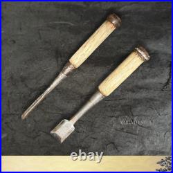Kiyotada Shimamura Kozaburo Oire Nomi 6mm 24mm Japanese Chisels Set of 2 Used Kiyotada Shimamura Kozaburo Oire Nomi 6mm 24mm Japanese Chisels Set of 2 Used