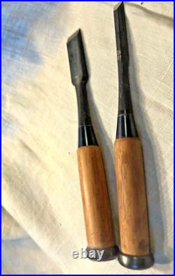 Kiyotada Tataki Nomi Japanese Timber Chisels 8mm 15mm Set of 2 Kadouchi