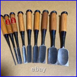 Koryu Oire Nomi Japanese Woodworking Chisel Set 9pcs NOS Unused Japan