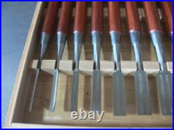 Koshihiko Oire Nomi Japanese Bench Chisel Set of 10 Polished / Migaki Finish