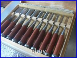 Koshihiko Oire Nomi Japanese Bench Chisel Set of 10 Polished / Migaki Finish