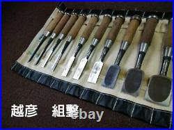 Koshihiko Oire Nomi Japanese Bench Chisel Set of 10 With Case