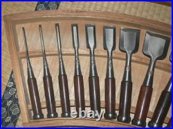 Koshitaka Oire Nomi 16pc Set Japanese Bench Chisel Polished Finish with Engraved